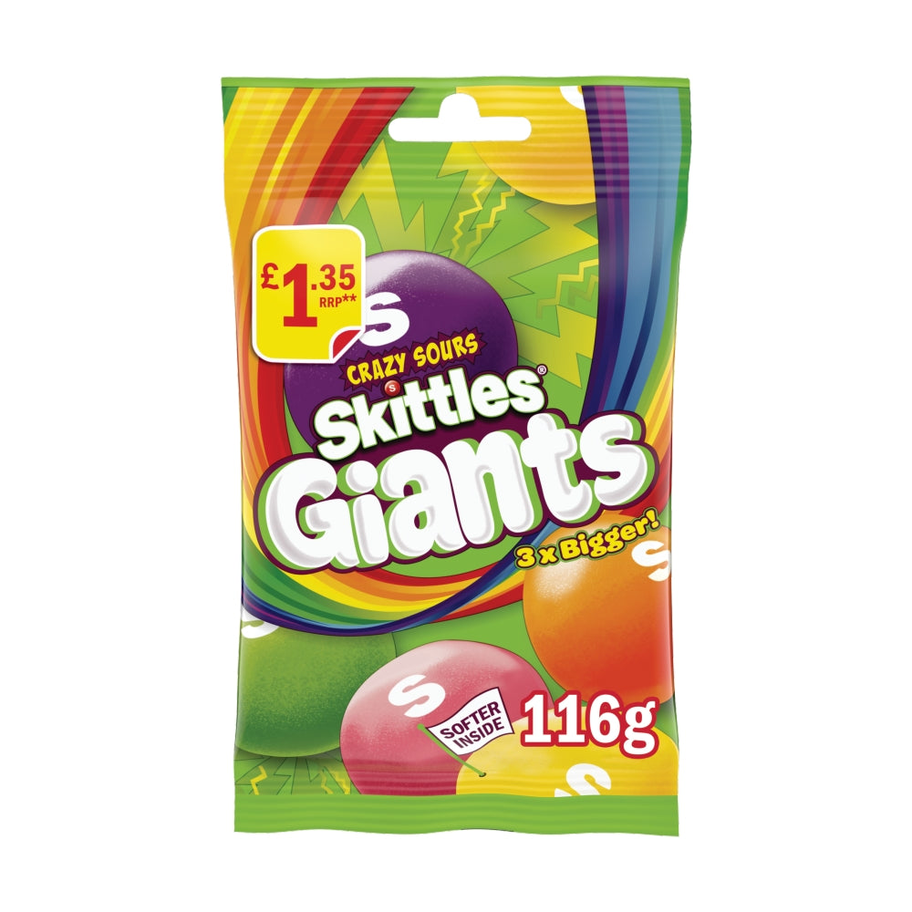 Skittles Crazy Sours Giants 116g 14ct (UK)