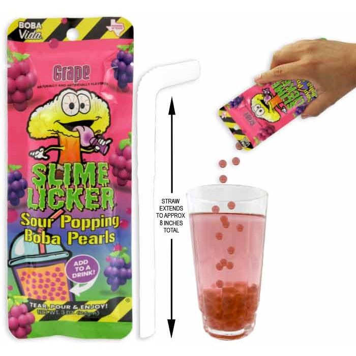 Slime Licker Sour Popping Boba Pearls - Grape 3oz 10ct