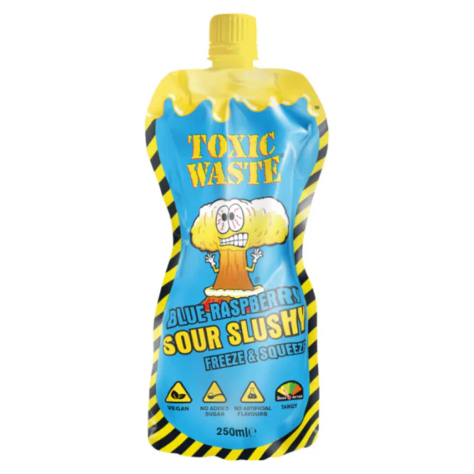 Toxic Waste Slushy Sour Blue Raspberry Freeze & Squeeze 250g 12ct (UK)
