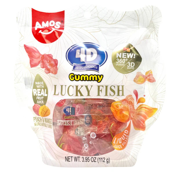 Amos 4D Gummy Lucky Fish Peg 3.95oz 12ct