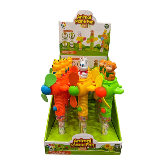 Animal Plane Fan Toy Candy Battery Powered Included 12ct