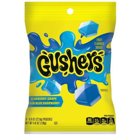 Gushers Peg Bag Display All Blue 4.25oz 8ct