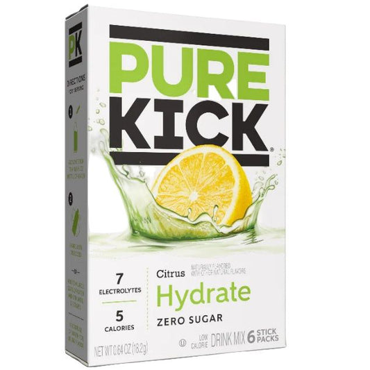 Pure Kick Citrus Energy Drink Mix 6ct Singles to Go 0.63oz 12ct
