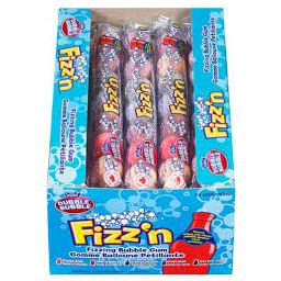 Dubble Bubble Fizz'n 7pcs Gum Ball Tube 24ct