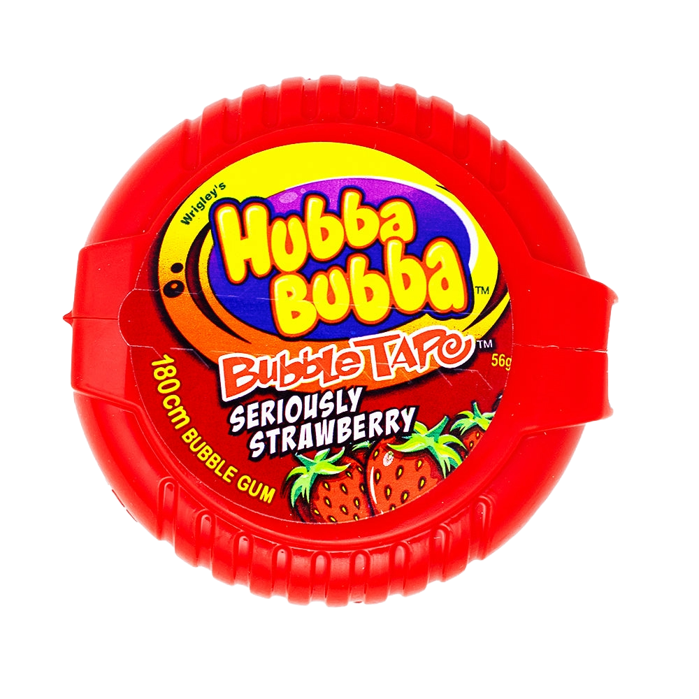 Hubba Bubba Tape Seriously Strawberry 56g 12ct (Australia) - candynow.ca