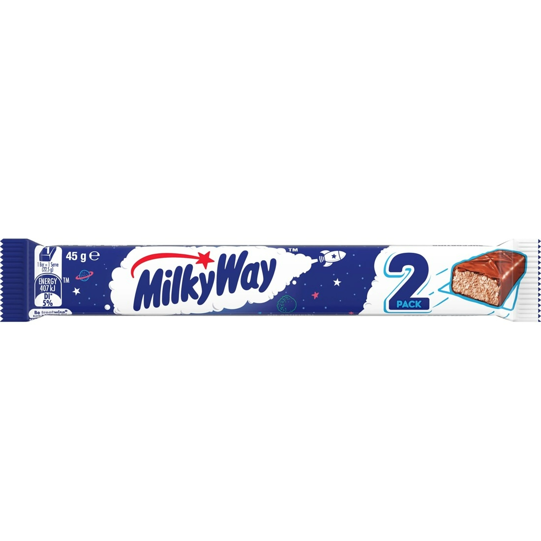Milky Way 2 Pack Chocolate Bar 45g 24ct (Australia) - candynow.ca