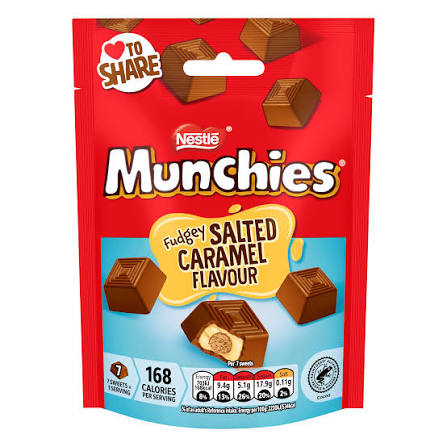 Nestle Munchies Salted Caramel Fudge Pouch 97g 8ct (UK)