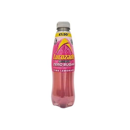 Lucozade Drink Zero Pink Lemonade 500ml 12ct (UK) (Shipping Extra, Click for Details)