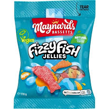 Maynards Bassetts Fizzy Fish 110g 12ct (UK)