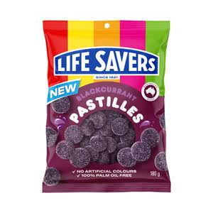 Life Savers Blackcurrant Pastilles 180g 12ct (Australia)