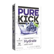 Pure Kick Concord Grape Energy Drink Mix 6ct Singles to Go 0.76oz 12ct