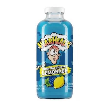 Warheads Blue Raspberry Lemonade Glass Bottle 16oz 12ct (Pallet Shipping Only) (Shipping Extra, Click for Details)