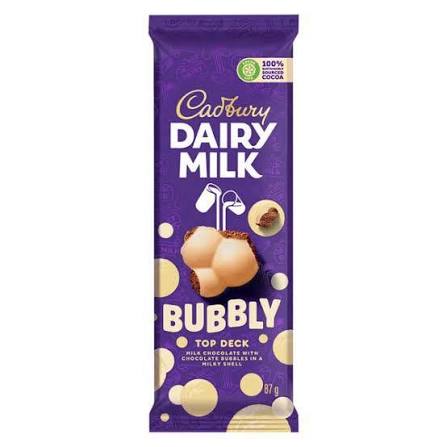 Cadbury Dairy Milk Bubbly Top Deck 160g 16ct (Australia)