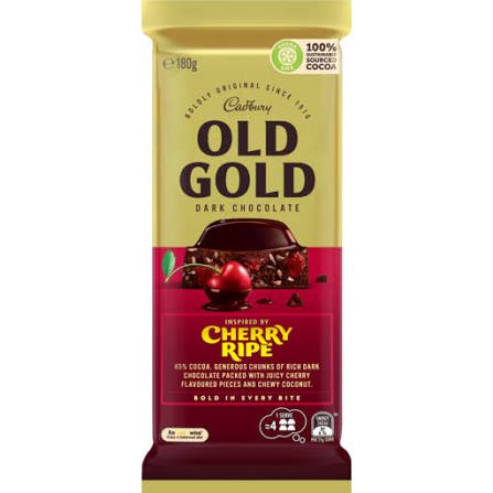 Cadbury Old Gold Cherry Ripe 170g 16ct (Australia)