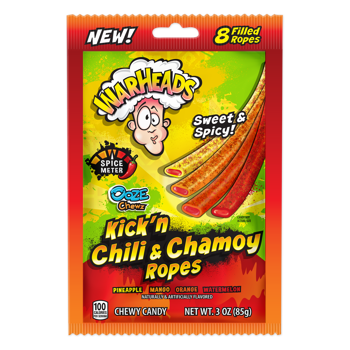 Warheads Kick'n Chili & Chamoy Ropes Peg Bag 3oz 12ct