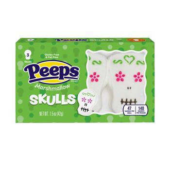 Peeps Halloween 3pcs Marshmallow Skulls 1.5oz 24ct