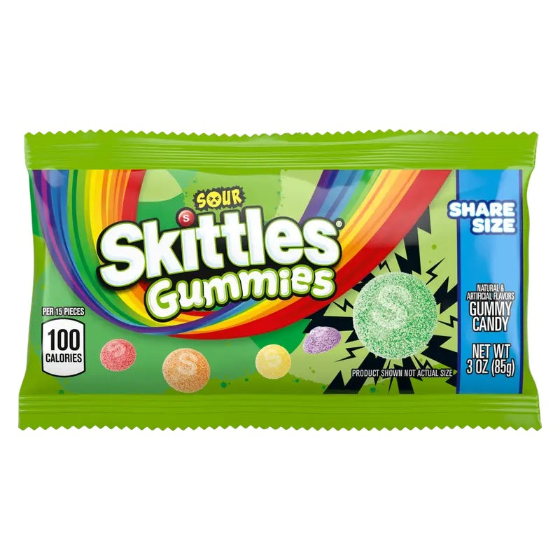 Skittles Sour Gummies Candy Share Size 3oz 15ct