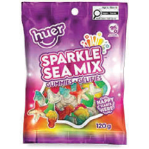 Huer Gummy Sparkle Sea Mix Peg Bag 120g 15ct