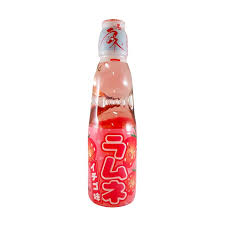 HATA KOSEN Bottle Ramune Strawberry 200ml 30ct (Japan) (Pallet Shipping Only) (Shipping Extra, Click for Details)