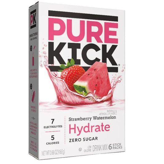 Pure Kick Strawberry Watermelon Energy Drink Mix 6ct Singles to Go 0.63oz 12ct