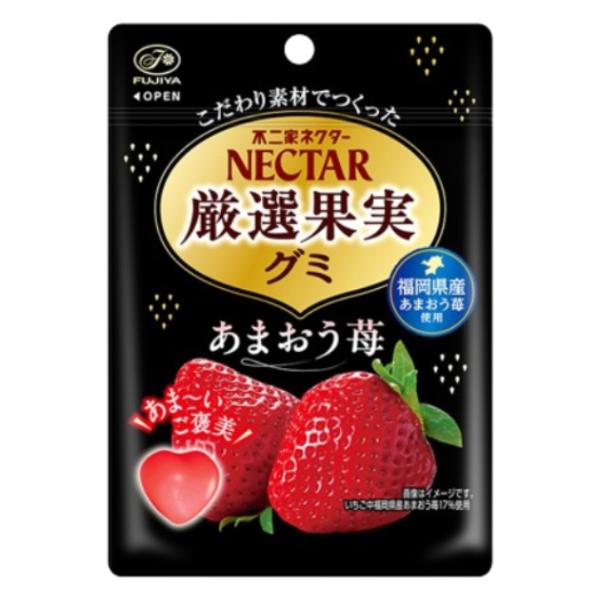 Fujiya Nectar Fruit Gummy Amaou Strawberry 48g 10ct (Japan)