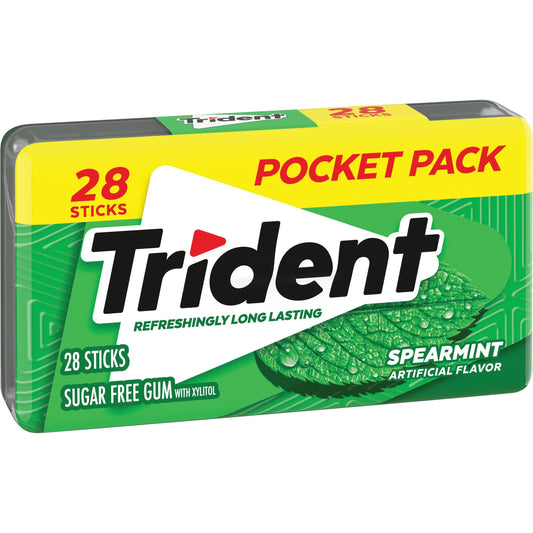 Trident Spearmint Pocket Pack 28-Sticks 6ct