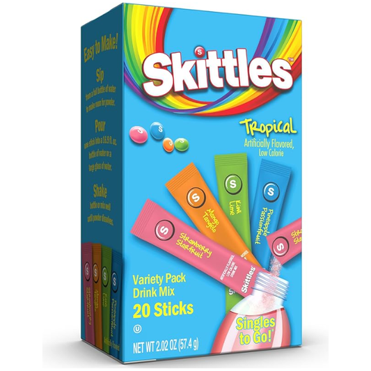 Skittles Tropical Variety Drink Mix To Go 20pcs 6ct