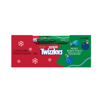 Twizzlers Merry Berry Punch Twists (Blueberry & Blue Raspberry Flavors) King Size 5oz 15ct