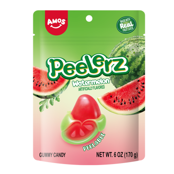 Amos Peelerz Watermelon 6oz 12ct - candynow.ca