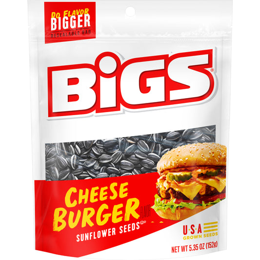 Big's Sunflower Seeds Cheeseburger Peg Bags 5.35oz 12ct