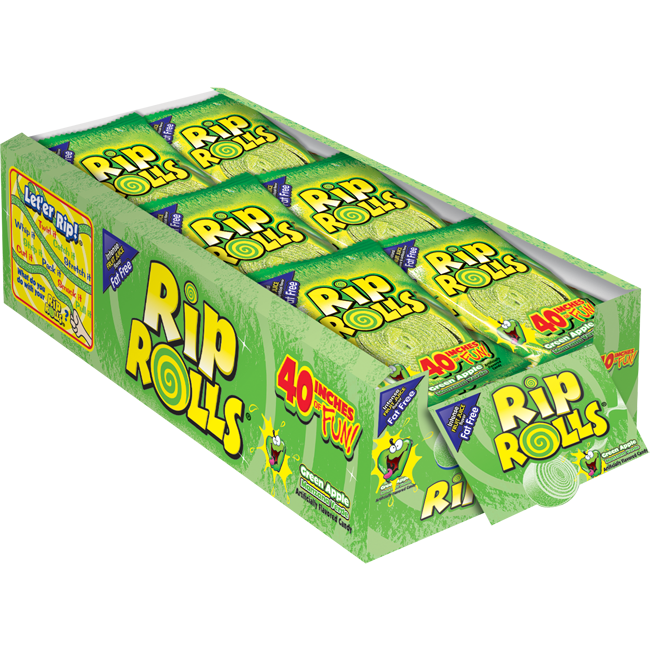 Rip Rolls Green Apple 1.4oz 24ct