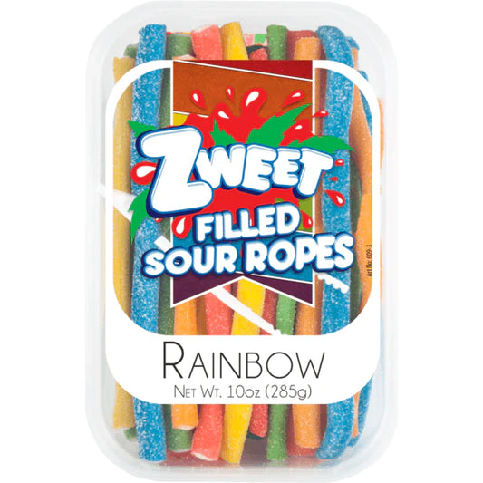 Zweet Sour Filled Ropes Rainbow Tray (Halal & Kosher Certified) 10oz 285g 6ct