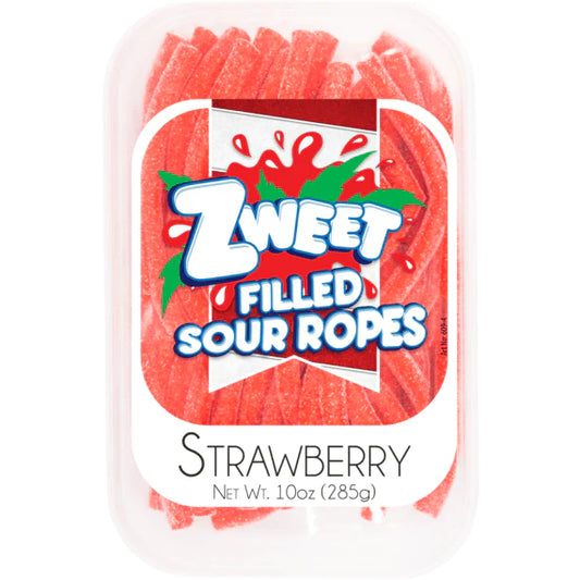 Zweet Sour Filled Ropes Strawberry Tray (Halal & Kosher Certified) 10oz - 285g 6ct