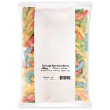 Albanese Neon Sour Worms Large 4" 2.04kg (4.5lb) - candynow.ca