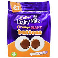 Cadbury Buttons Bag Giant Orange 85g 10ct (UK)