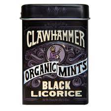 Clawhammer Black Licorice Organic Mints 12ct