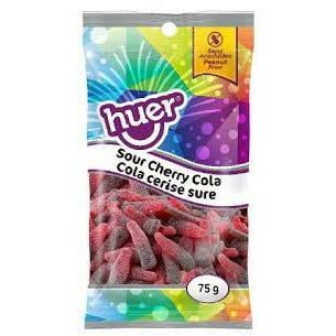 Huer Sour Cherry Cola Bottles Peg Bag 75g 12ct