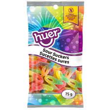 Huer Sour Suckers Peg Bag 75g 12ct