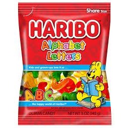 Haribo Peg Bag  Alphabet Letters 5oz 12ct - candynow.ca