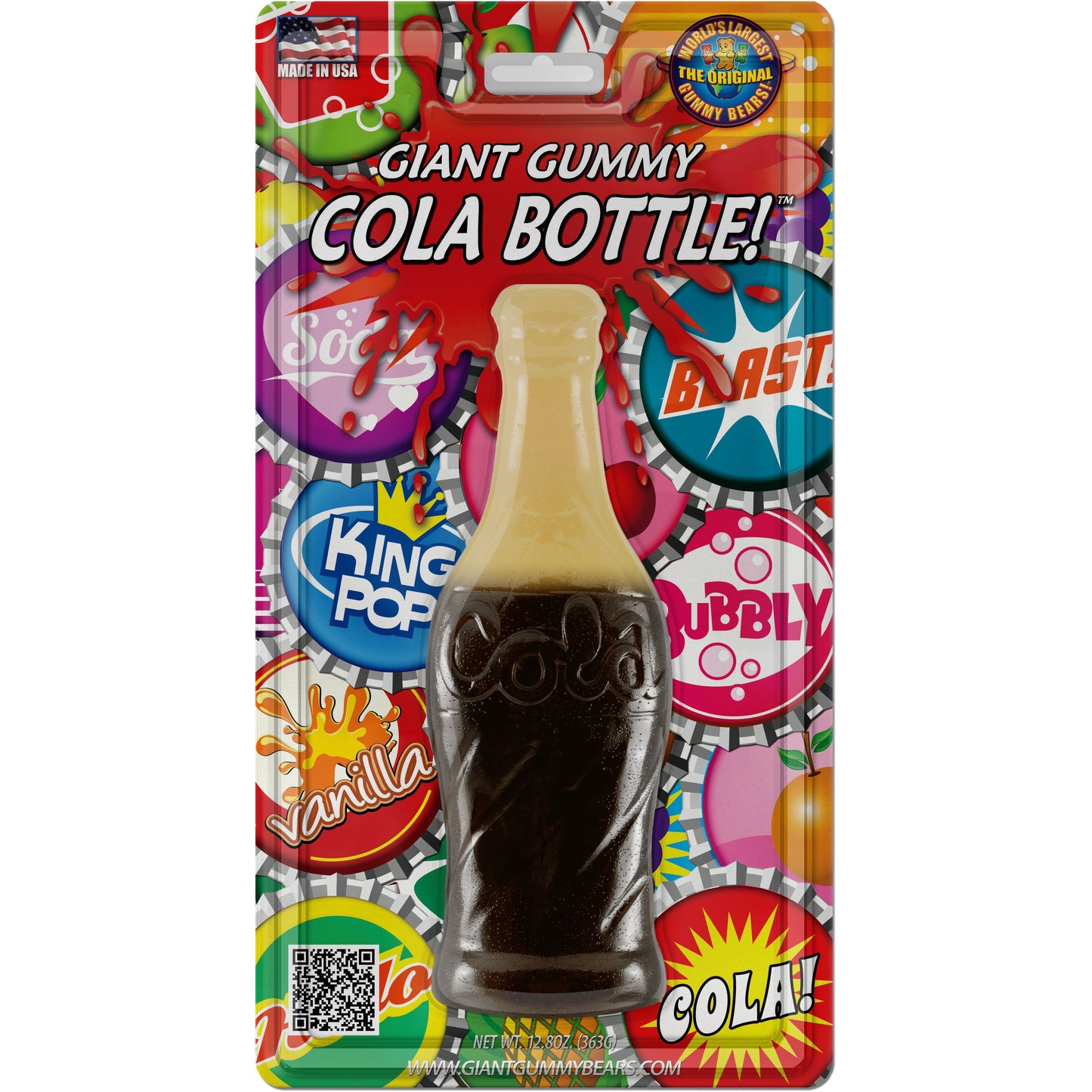 Giant Gummy Cola Bottle Blister - Cherry Cola 12.8oz (363g) 12ct