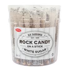 Rock Candy On A Stick Tub - White Sugar - White 0.8oz 36ct