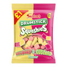 Swizzels Drumstick Squashies Rhubarb & Custard 120g 12ct (UK)