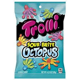 Trolli Peg Bag Sour Brite Octopus 4.25oz 12ct - candynow.ca
