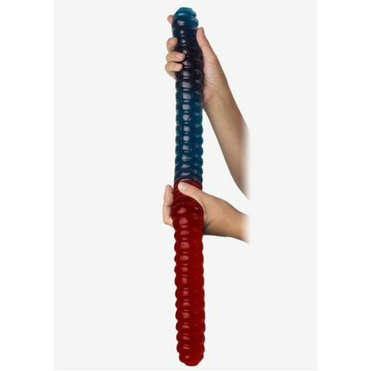 World's Largest Gummy Worm 2 Tone Cherry/Blue Raspberry Art Bag 26 Inches 2lb 1ct