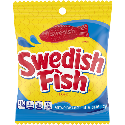 Swedish Fish Red Peg Bags 3.6oz 12ct