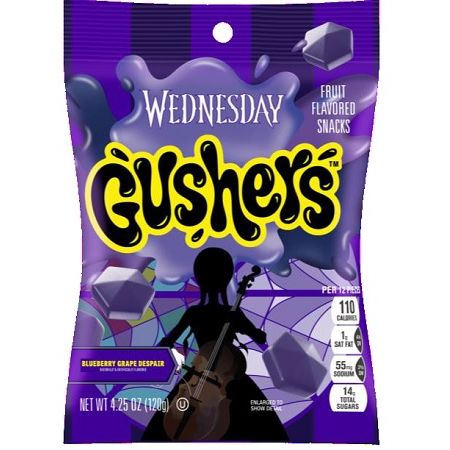 Gushers Peg Bag Display Wednesday Addams Special Edition 4.25oz 8ct