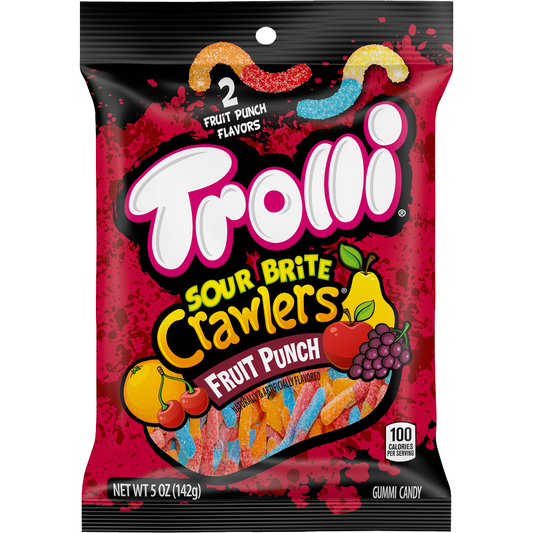 Trolli Peg Bag Sour Brite Crawlers Fruit Punch 5oz 12ct