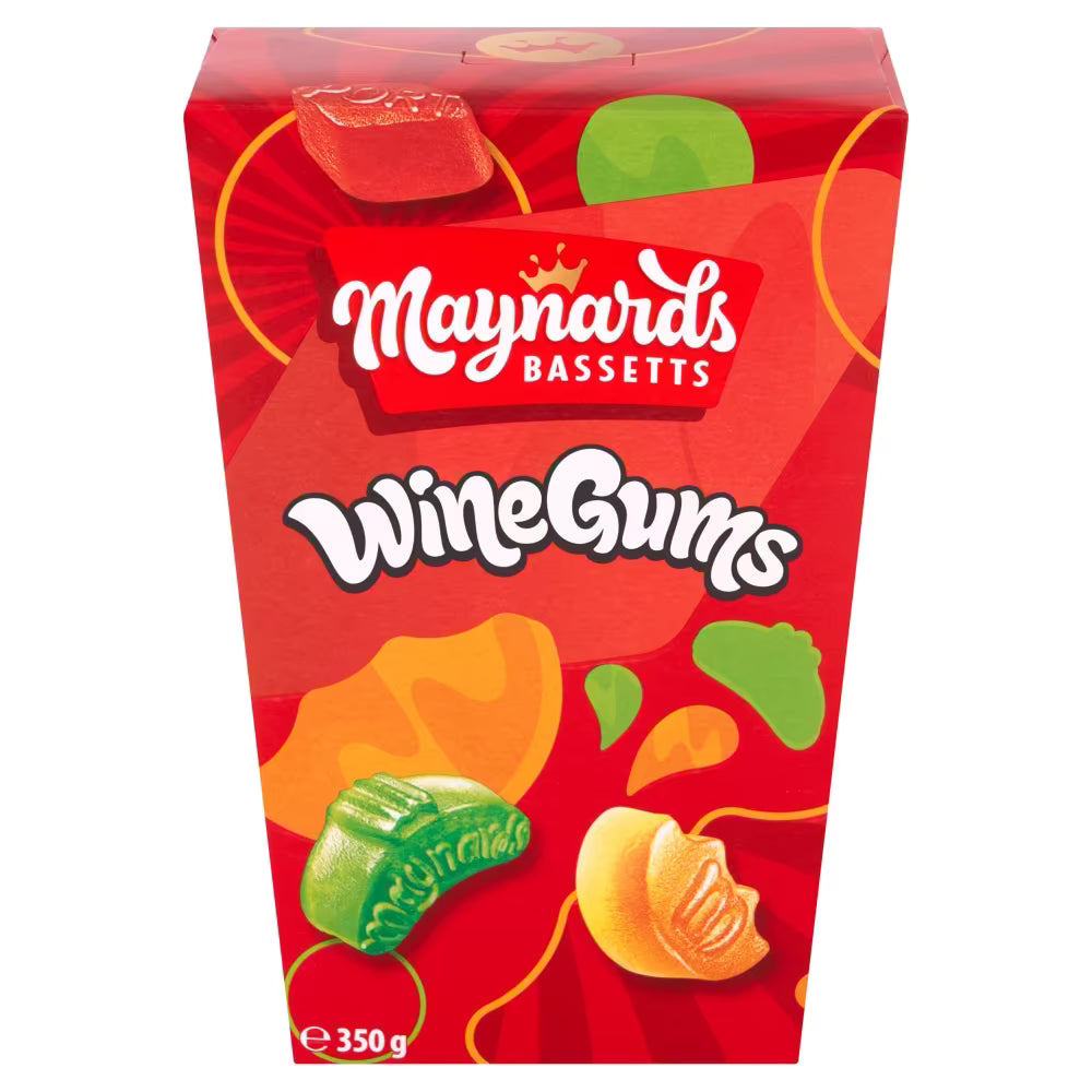 Maynards Bassetts Wine Gums Sweets Carton 350g 6ct (UK)