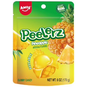 Amos Peelerz Gummy Pineapple 6oz 12ct