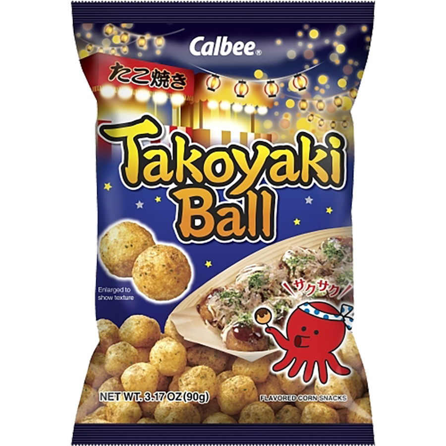 Calbee Takoyaki Ball Original Corn Snacks 12ct (Japan)